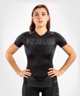 T-shirt de compression Venum ONE FC Impact - manches courtes - pour femme - Noir/Noir