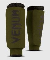 Venum Kontact Shin Guards - without foot - Khaki/Black