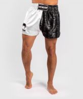 Pantaloncini da Muay Thai Venum Logos - Nero / Bianco