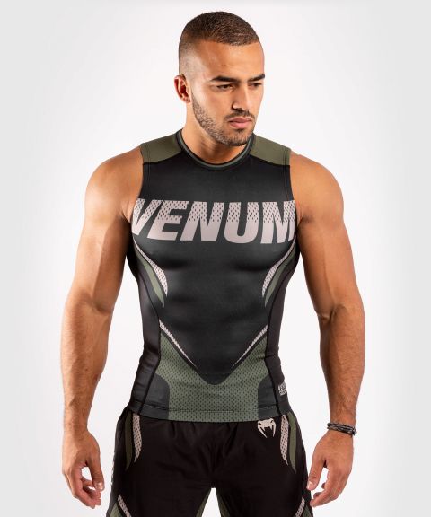 Venum ONE FC Impact Rashguard - sleeveless - Black/Khaki