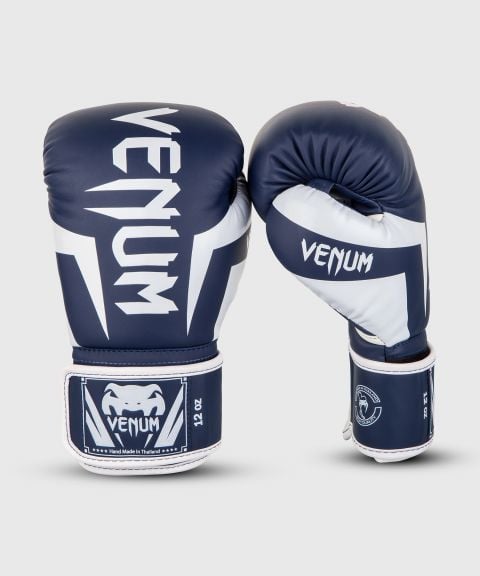 Gants de boxe Venum Elite - Blanc/Bleu Marine