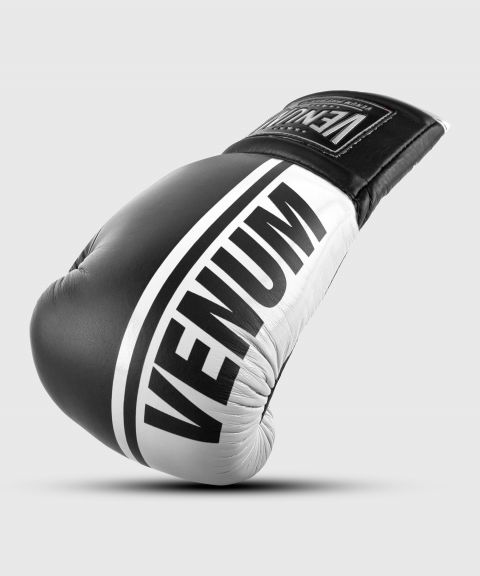 Venum Shield professionelle Boxhandschuhe - MIT SCHNÜRUNG - Schwarz/Weiß