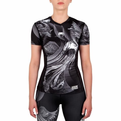 Venum Phoenix Rashguard - Short Sleeves - Black/White - For Women