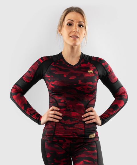Venum Defender long sleeve Rashguard - for women - Black/Red