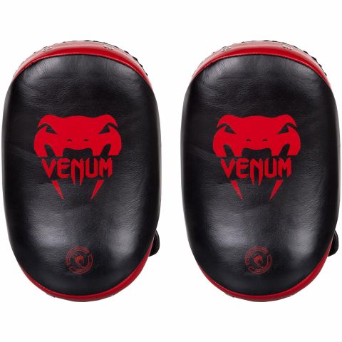 Venum Kick Pads Leather-Black/Red