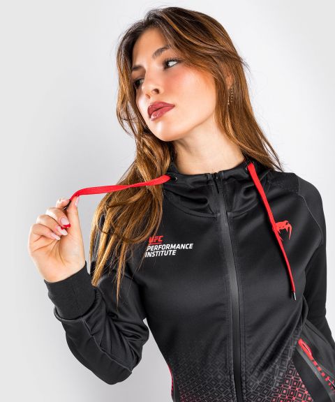 Venum UFC Performance Institute Sweatshirt mit Kapuze – Für Damen – Schwarz/Rot