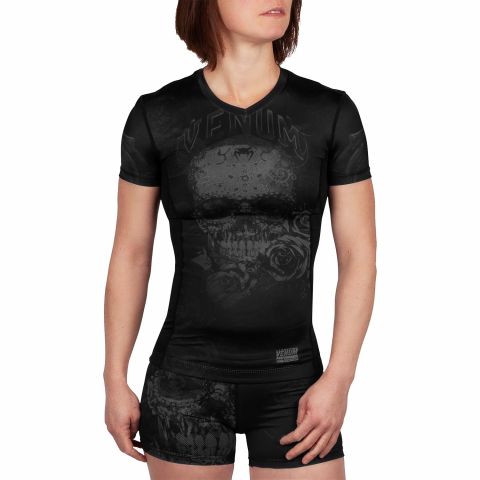 Camiseta de compresión Venum Santa Muerte 3.0 - Mangas cortas - Para mujeres  - Negro/Negro