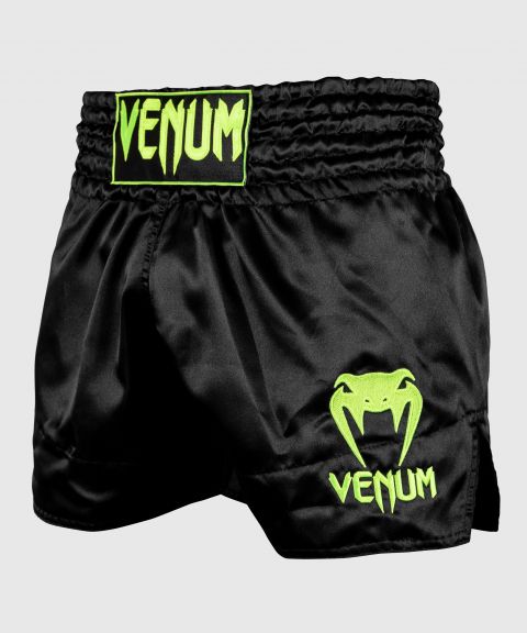 Short de Muay Thai Venum Classic - Negro/Amarillo Fluo