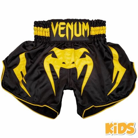 Pantalones Cortos de Muay Thai para Niños – Negro/Amarillo