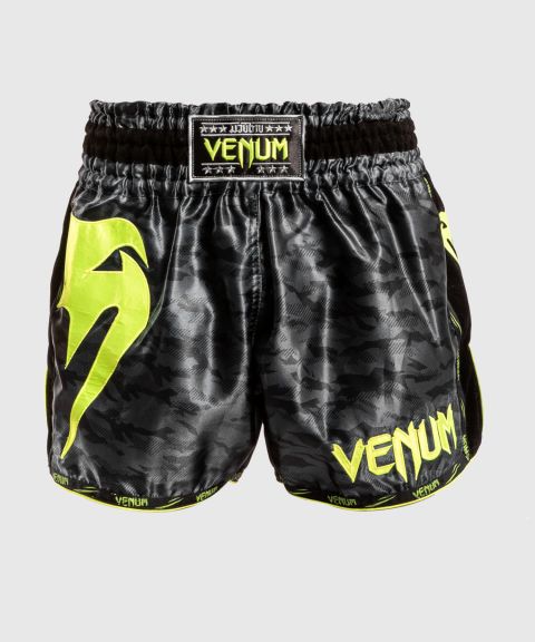 Pantaloncini da Muay Thai Venum Giant Camo - Nero/Giallo