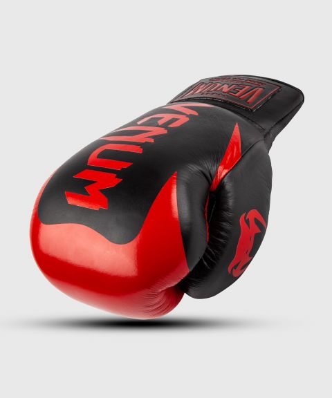 Gants de boxe Pro Venum Hammer - Avec Lacets - Noir/Rouge