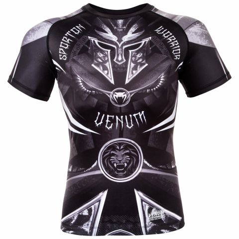 Venum Gladiator 3.0 Rashguard - zwart/wit - korte mouwen