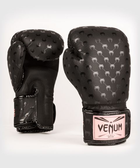Venum Impact Monogram Boxing Gloves - Black/Pink Gold