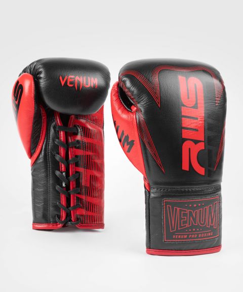 RWS X Venum Offizielle Boxhandschuhe mit Schnürsenkeln - Schwarz