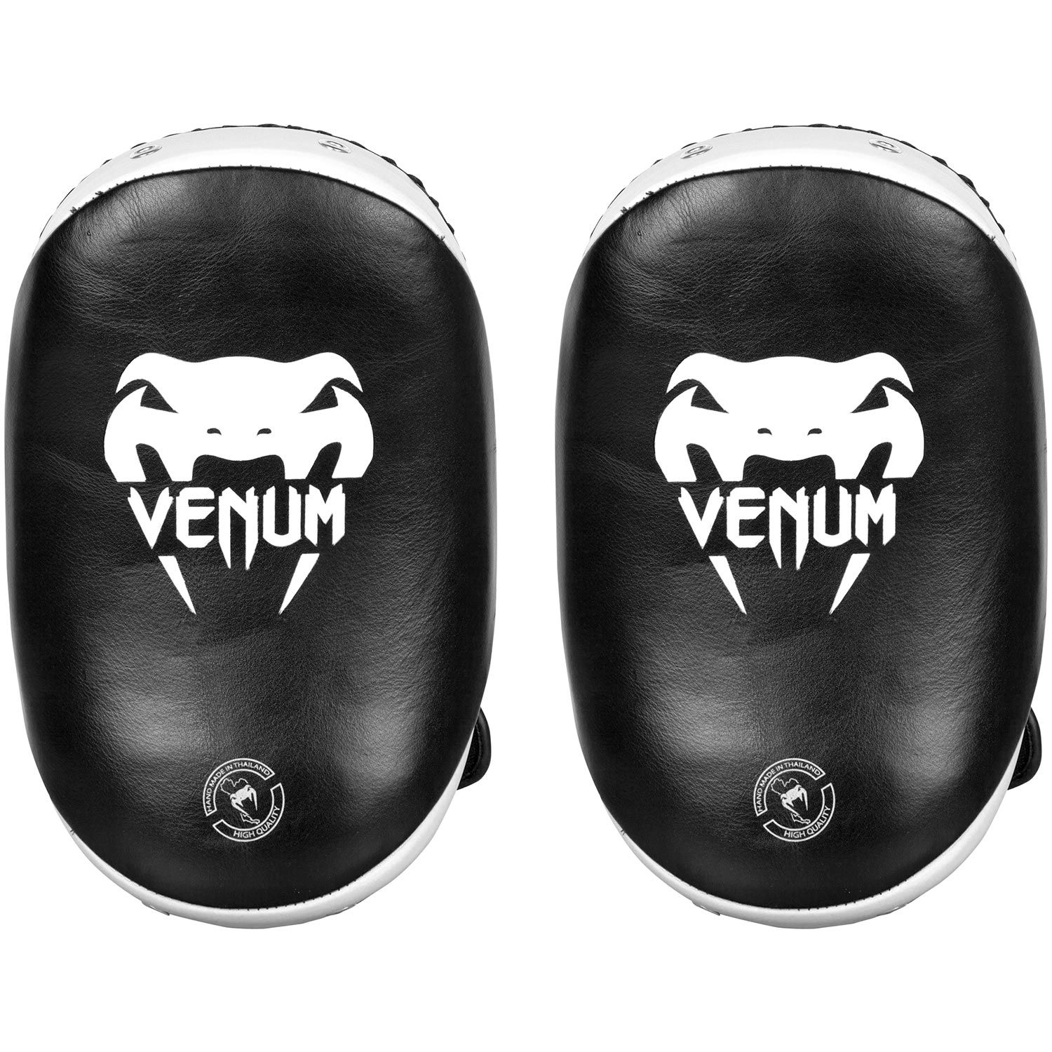Venum Kick Pads Leather-Black/White