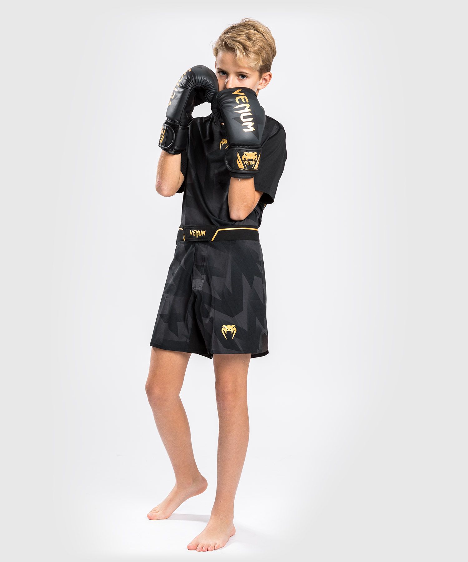 Shorts de MMA Venum Razor - Para Niños - Negro/Oro