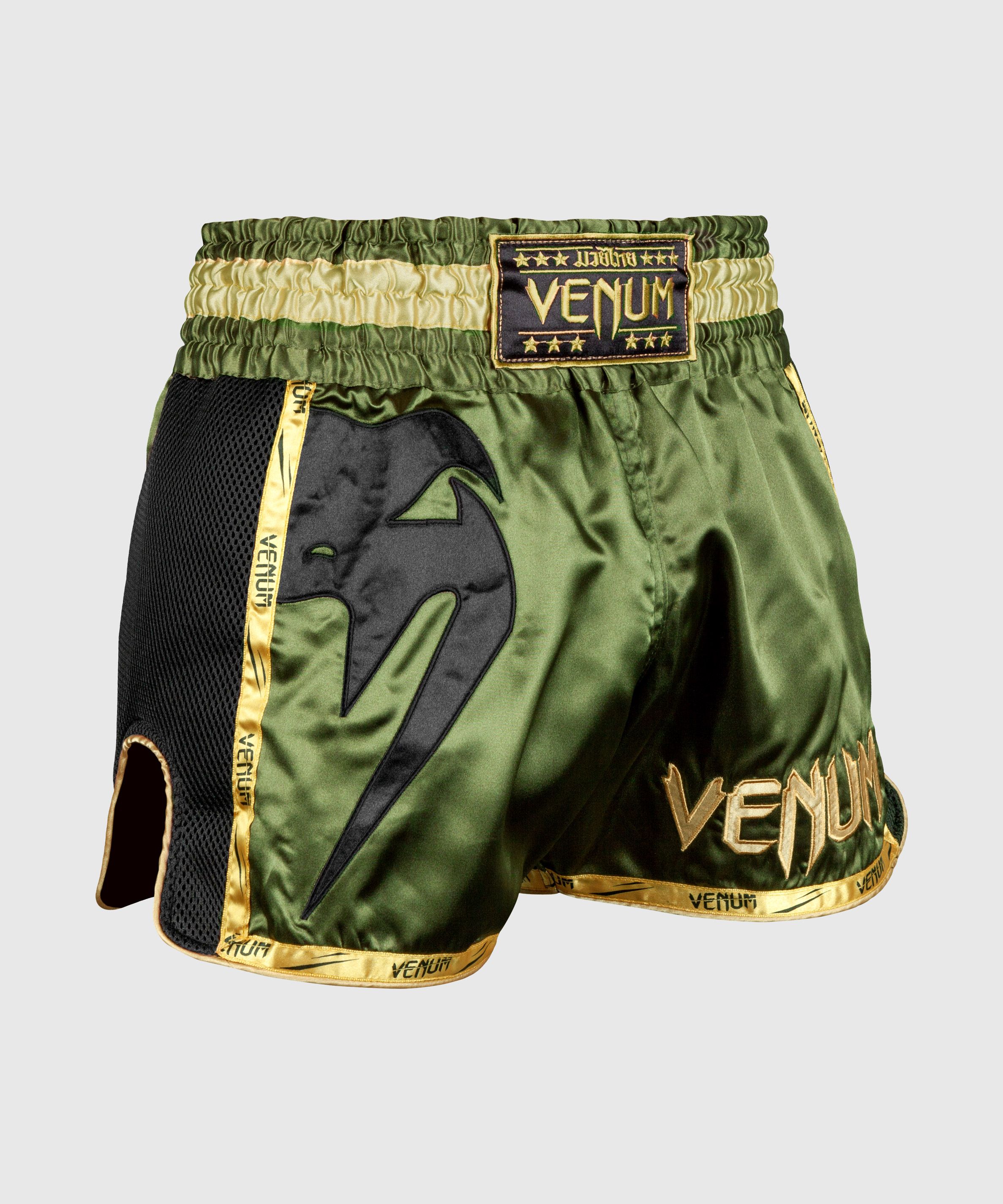 Pantaloncini da Muay Thai Venum Giant - Cachi/Nero