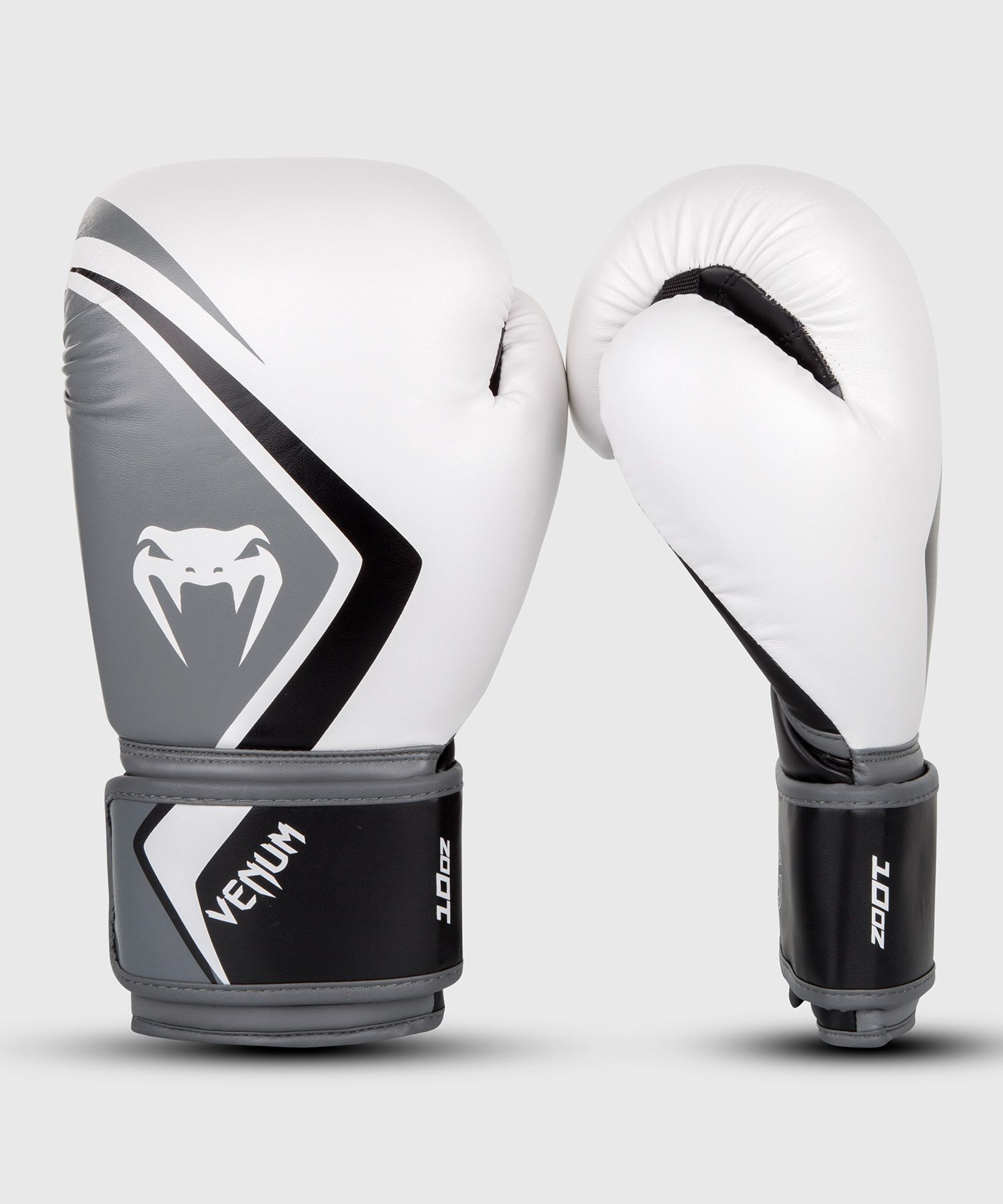White/Gray/Black Venum Contender 2.0 Training Boxing Gloves 