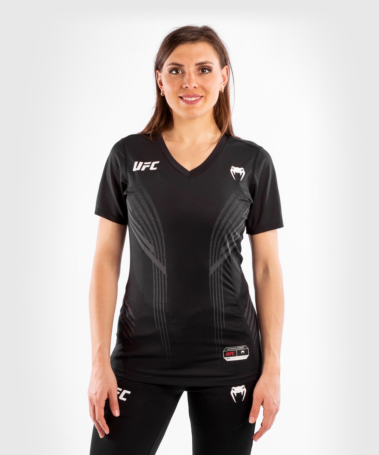 Camiseta Técnica Para Mujer UFC Venum Authentic Fight Night - Negro
