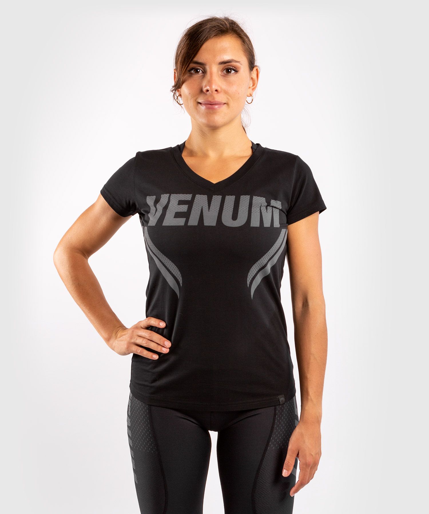 T-shirt Venum ONE FC Impact - pour femme - Noir/Noir