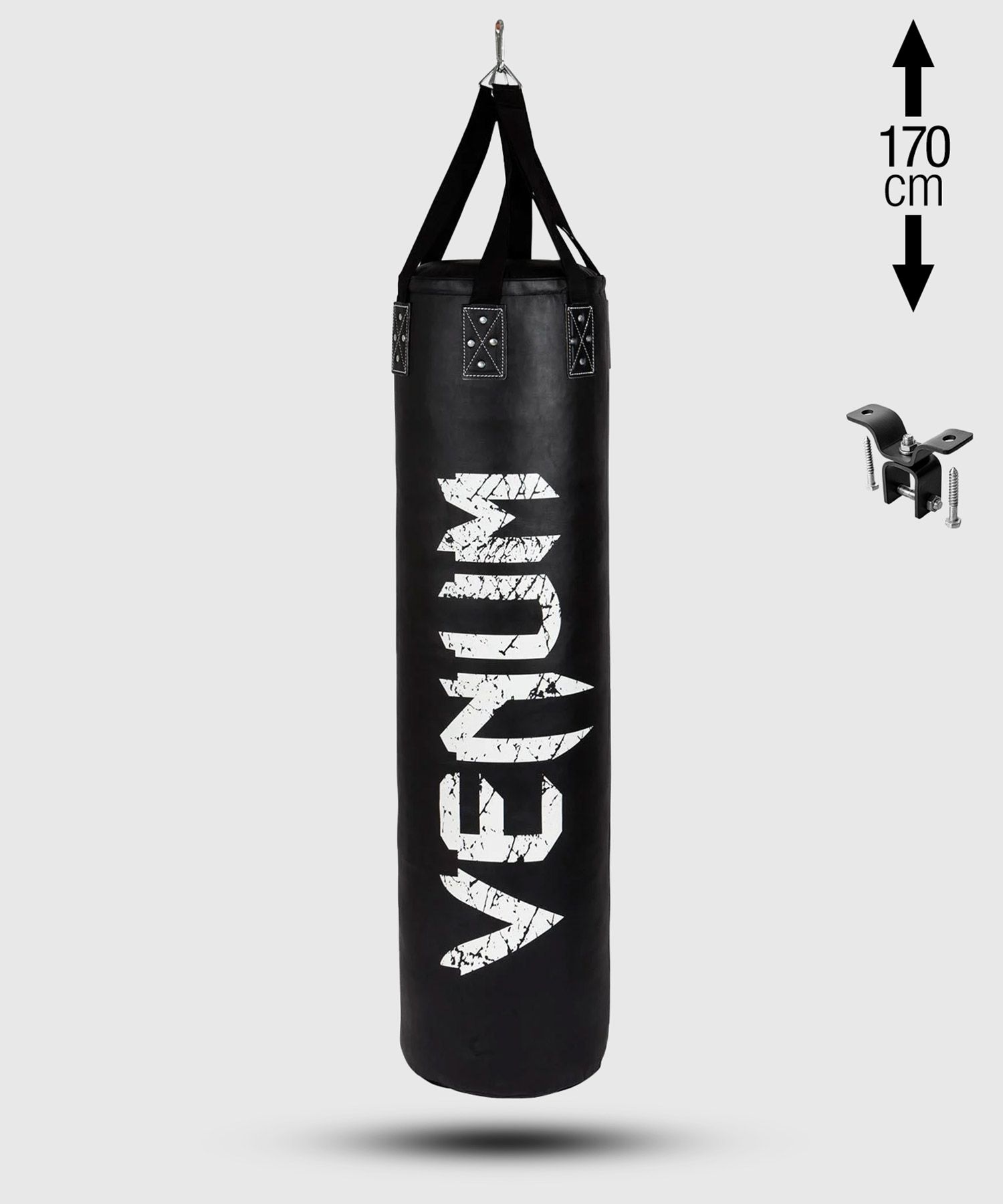 Venum Challenger bokszak (met plafondbevestiging) - Zwart/Wit - 170 cm - gevuld