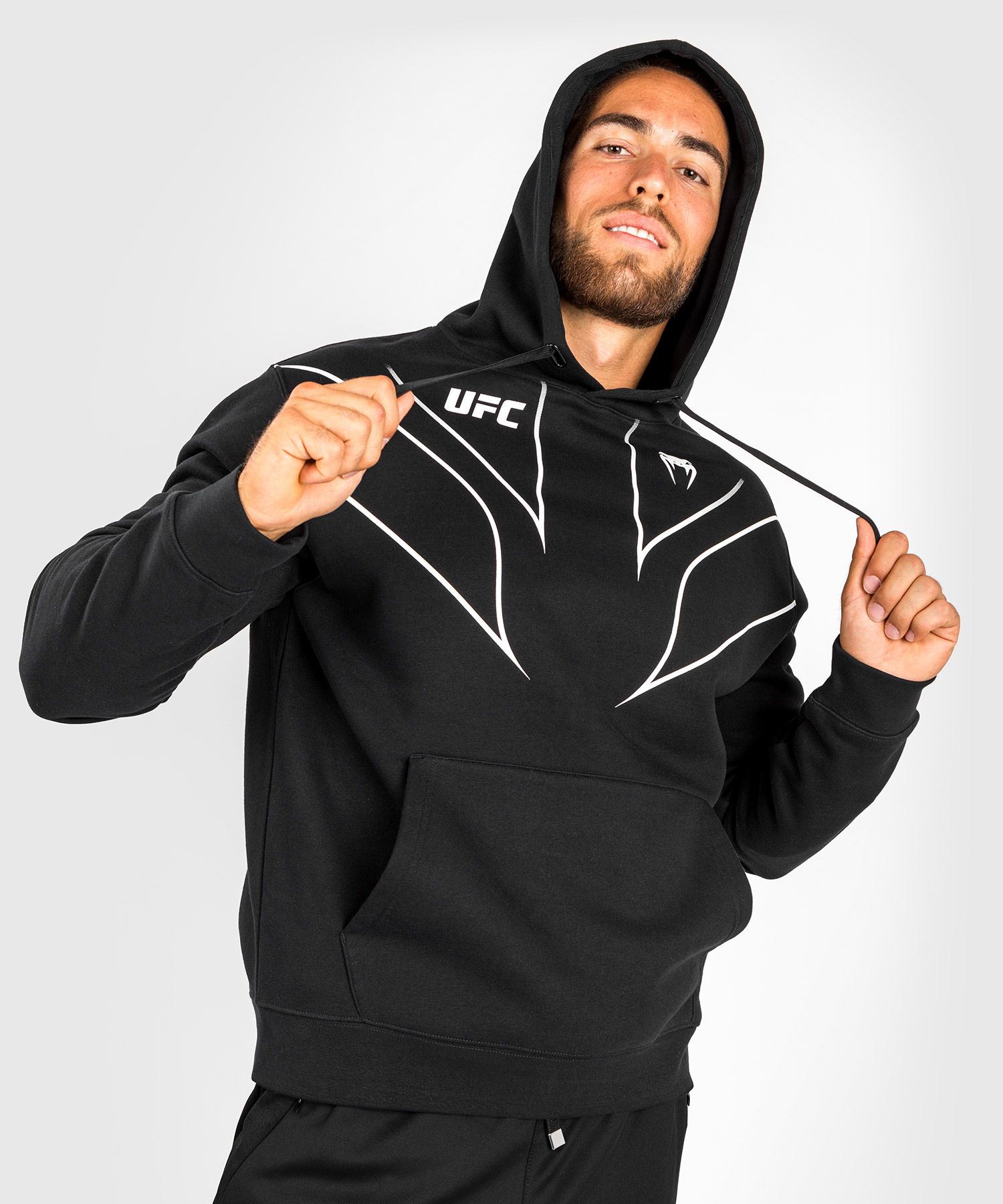 Sudadera con capucha y cremallera completa para hombre UFC Venum Replica 2.0 - Negro  