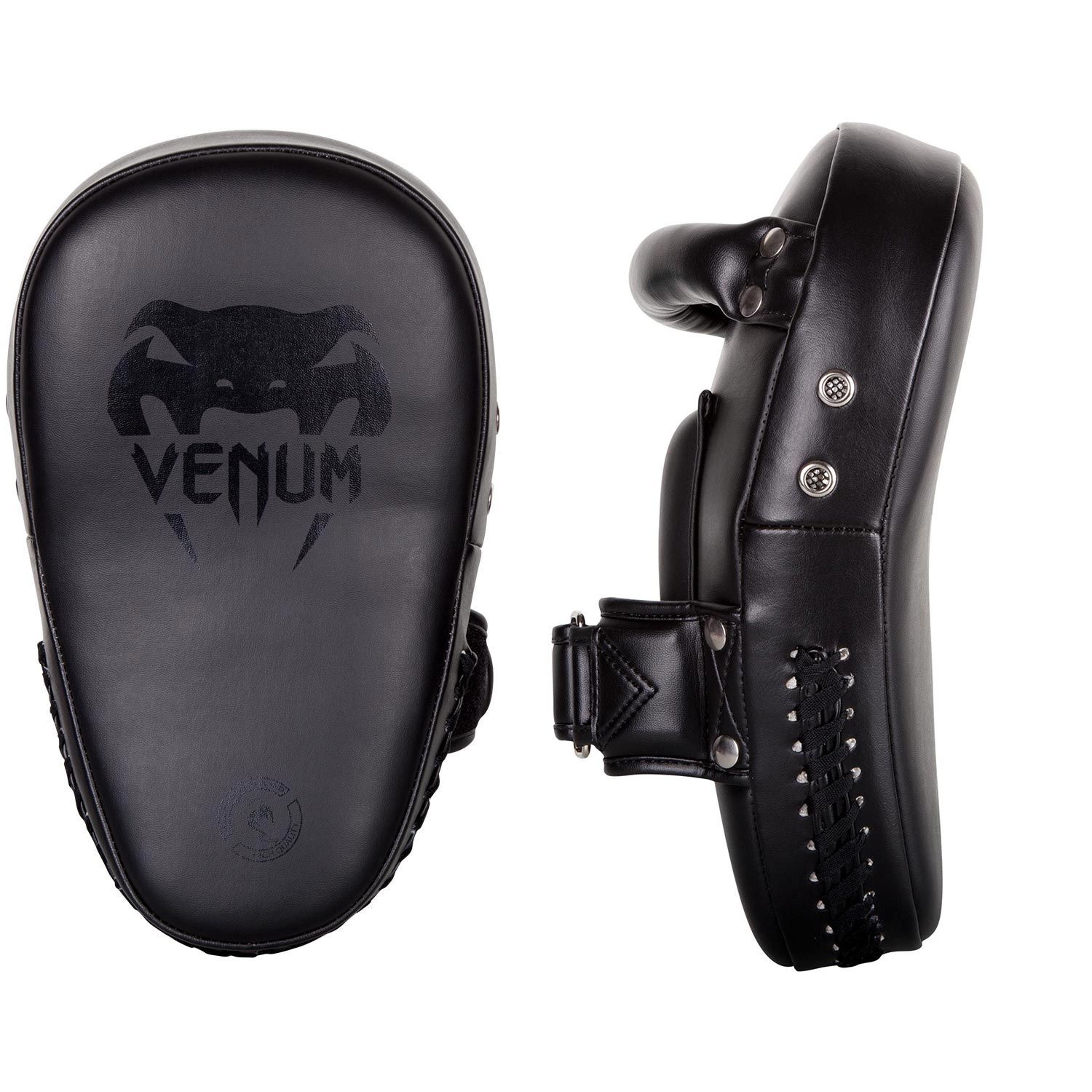 Venum Elite Small Kick Pads  - Black/Black
