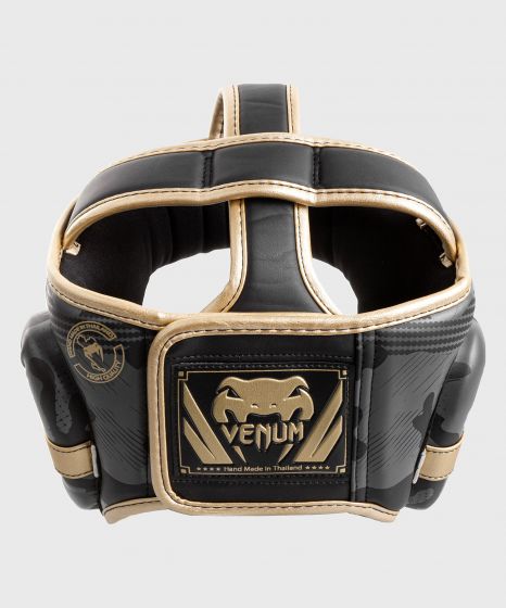 Venum Elite Boxing Headgear - Dark camo/Gold