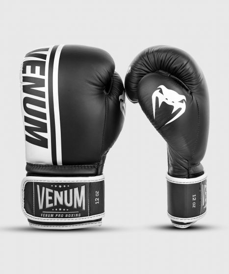 Gants de boxe pro Venum Shield - Velcro - Noir/Blanc