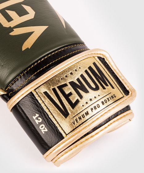 Venum Hammer Pro Boxing Gloves Velcro - Khaki/Gold