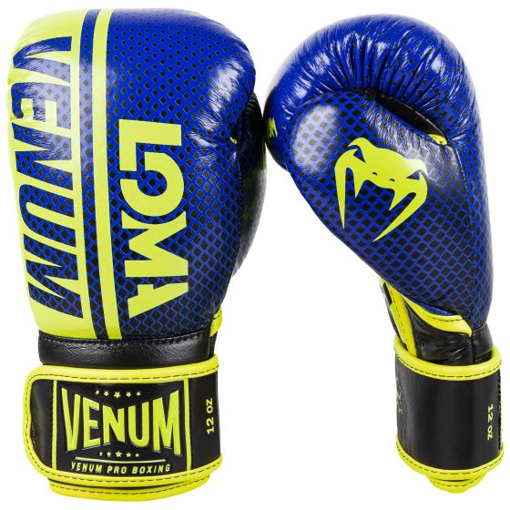Guantes de boxeo profesional Venum Shield Edición Loma - Velcro - Azul/amarillo