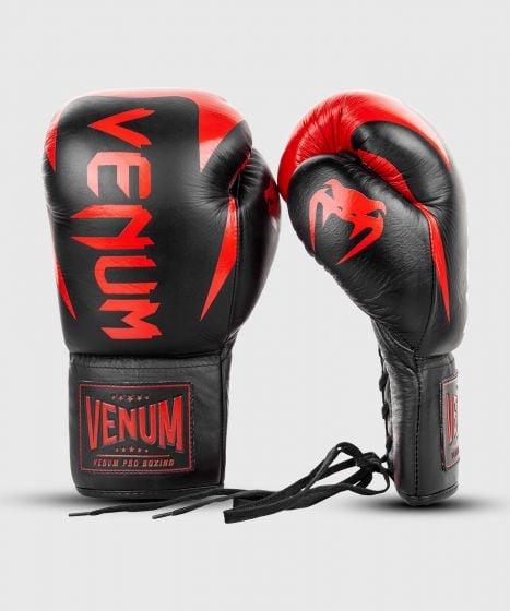 Guantoni da boxe professionali Venum Hammer – Lacci - Nero/Rosso