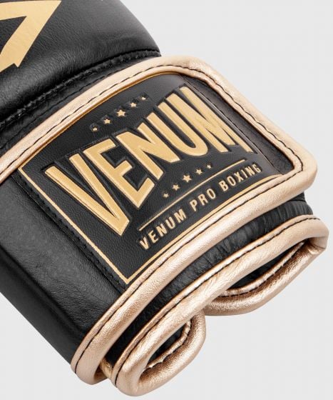 Gants de boxe pro Venum Hammer - Velcro - Noir/Or