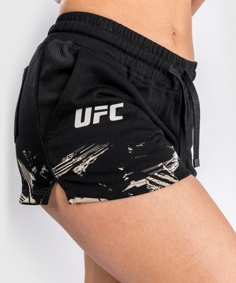 Pantalones cortos de algodón UFC Venum Authentic Fight Week 2.0 - Para mujer - Negro/Arena