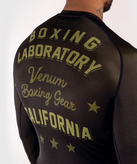 T-Shirt de compression Venum Boxing Lab - Manches longues - Noir/Vert