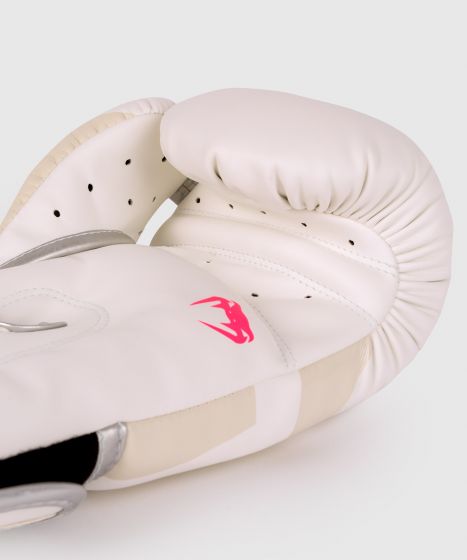Gants de boxe Venum Elite - Blanc/Argent-Rose