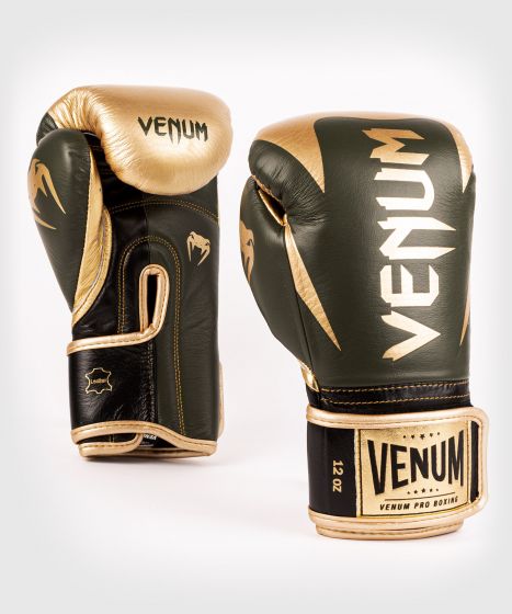 Gants de boxe pro Venum Hammer - Velcro - Kaki/Or