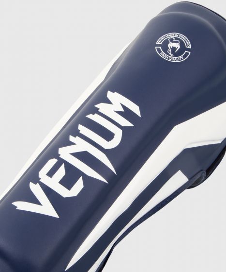 Venum Elite Standup Scheenbeschermers - wit/marineblauw