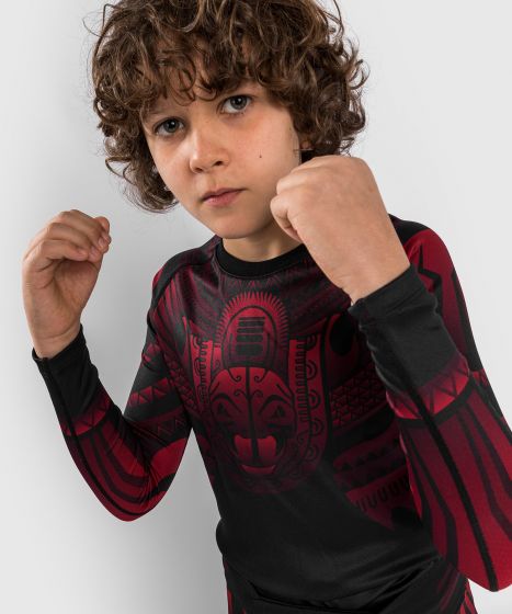 Venum Nakahi Compression T-Shirt – Langärmelig – Kinder – Schwarz/Rot