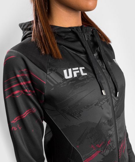 Sweatshirt Zippé UFC Venum Authentic Fight Week 2.0 - Pour Femmes - Noir/Rouge