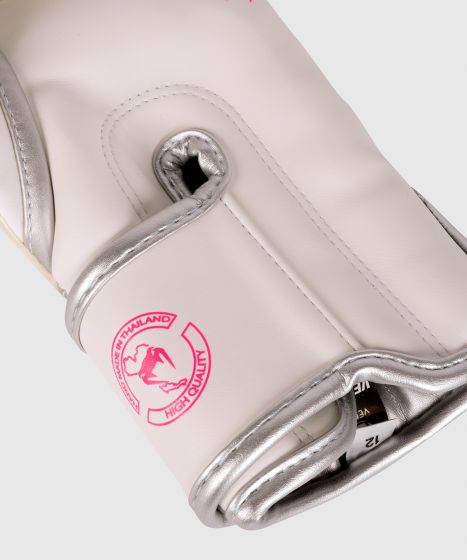 Venum Elite Boxhandschuhe - Weiß/Silber-Rosa