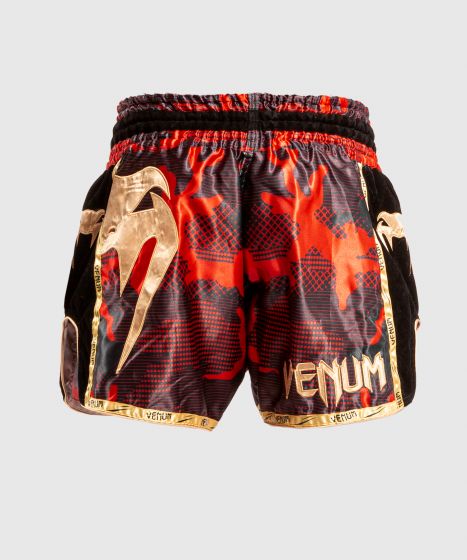 Pantaloncini da Muay Thai Venum Giant Camo - Rosso/Oro
