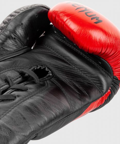 Gants de boxe Pro Venum Hammer - Avec Lacets - Noir/Rouge