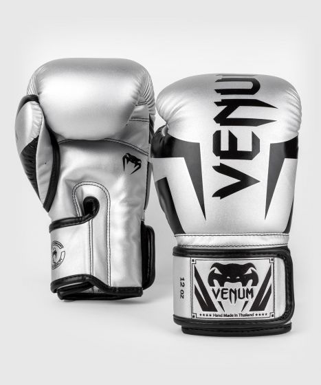 Venum Elite Boxing Gloves - Silver/Black