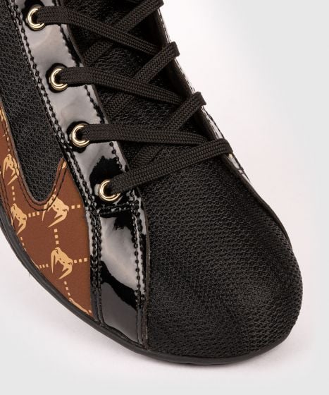 Venum Elite Evo Monogram Boxing Shoes – Black/Brown