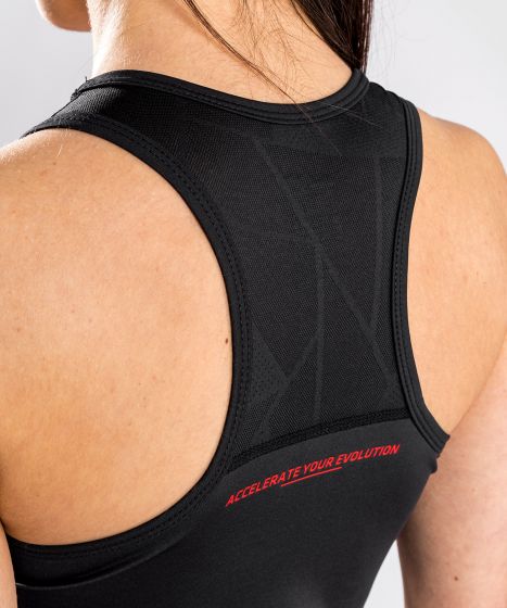 Camiseta sin mangas Venum UFC Performance Institute Dry Tech - Para mujer - Negro/Rojo