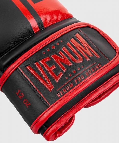 Guantes de Boxeo profesional Venum Shield – Velcro - Negro/Rojo