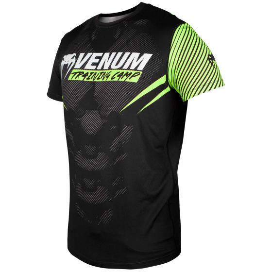 Camiseta Venum Training Camp 2.0 Dry Tech - Negro/Amarillo Fluo