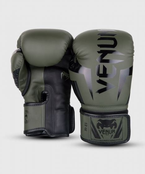 Venum Elite Boxing Gloves - Khaki/Black