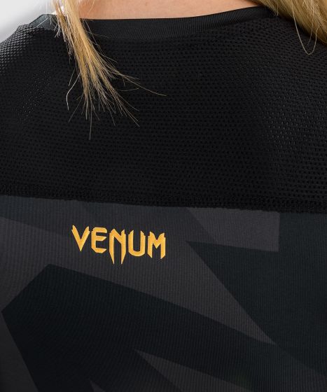 Venum Razor Compressie T-Shirt - Lange mouwen - Voor Dames - Zwart/Goud